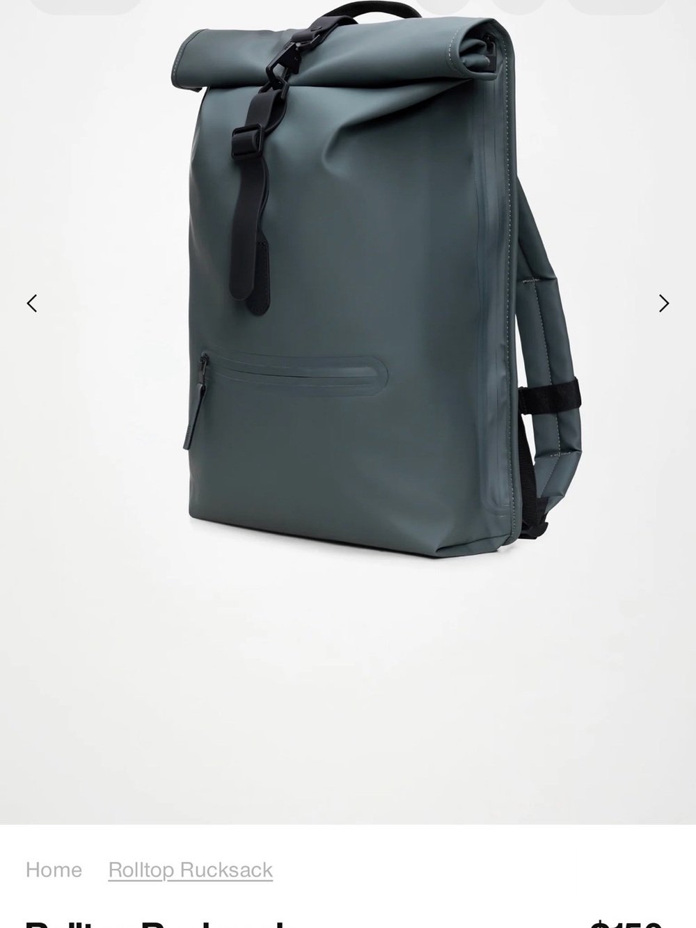 NWT - Rains Rolltop Rucksack - pool grey - Picture 3 of 7